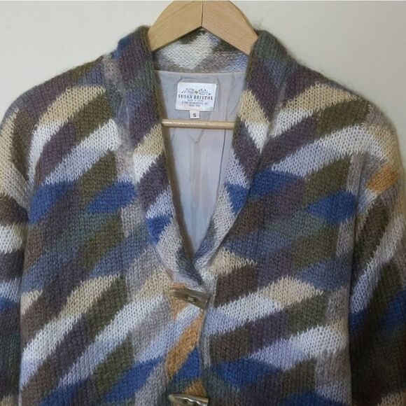 Vintage Susan Bristol Mohair Wool Toggle Sweater Jacket Cardigan Oversized Small - Picture 8 of 13